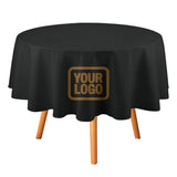 Custom Black Khaki Round Table Cloth
