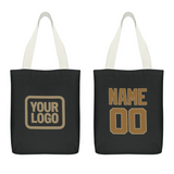 Custom Black Khaki Canvas Tote Bag
