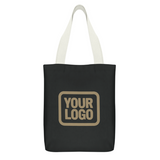 Custom Black Khaki Canvas Tote Bag