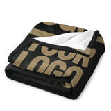 Custom Black Light Khaki Blanket