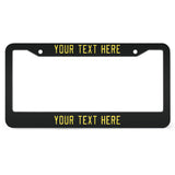 Custom Black Light Yellow License Plate Frame
