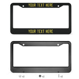 Custom Black Light Yellow License Plate Frame