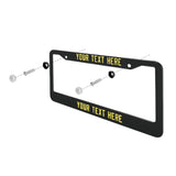 Custom Black Light Yellow License Plate Frame