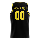 Custom Black & Light Yellow Colors Design Sports Basketball Jersey