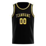 Custom Black & Light Yellow Colors Design Sports Basketball Jersey