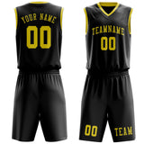 Custom Black Light Yellow Basketball Set