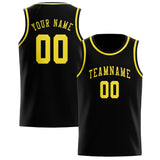 Custom Black & Light Yellow Colors Design Sports Basketball Jersey