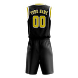Custom Black Light Yellow Basketball Set