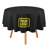 Custom Black Light Yellow Round Table Cloth