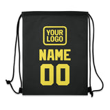 Custom Black Light Yellow Drawstring Bag