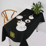 Custom Black Light Yellow Square Table Cloth