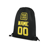 Custom Black Light Yellow Drawstring Bag