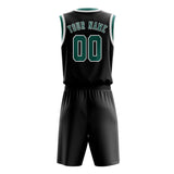 Custom Black Blue Green Basketball Set