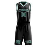 Custom Black Blue Green Basketball Set