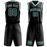 Custom Black Blue Green Basketball Set