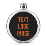 Custom Black Orange Hip Flask