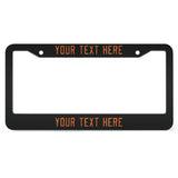 Custom Black Orange License Plate Frame