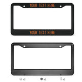 Custom Black Orange License Plate Frame