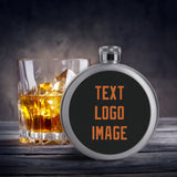 Custom Black Orange Hip Flask