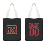 Custom Black Crimson Red Canvas Tote Bag