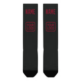 Custom Black Crimson Red Knee-High Sock