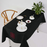 Custom Black Copper Rose Square Table Cloth