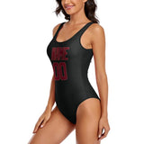 Custom Black Crimson Red Swimsuit