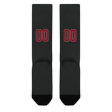 Custom Black Crimson Red Knee-High Sock