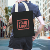 Custom Black Crimson Red Canvas Tote Bag