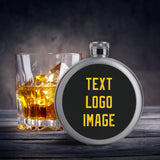 Custom Black Gold Hip Flask