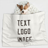 Custom White Brown Pet Blanket