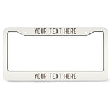 Custom White Brown License Plate Frame
