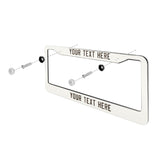 Custom White Brown License Plate Frame