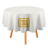 Custom White Yellow Round Table Cloth