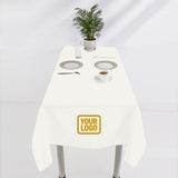 Custom White Brown Square Table Cloth