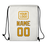 Custom White Yellow Drawstring Bag