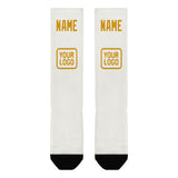 Custom White Yellow Knee-High Sock
