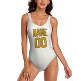 Custom White Yellow Swimsuit