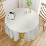 Custom White Yellow Round Table Cloth
