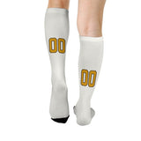 Custom White Yellow Knee-High Sock