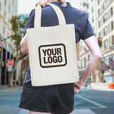Custom White Yellow Canvas Tote Bag