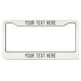 Custom White Olive License Plate Frame