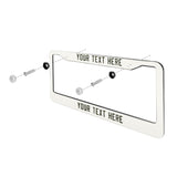 Custom White Olive License Plate Frame