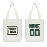 Custom White Green Canvas Tote Bag