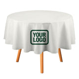 Custom White Green Round Table Cloth