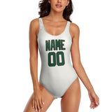 Custom White Green Swimsuit