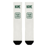 Custom White Green Knee-High Sock