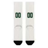 Custom White Green Knee-High Sock