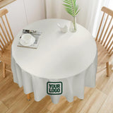 Custom White Green Round Table Cloth