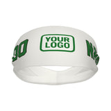 Custom White Emerald Green Sports headband